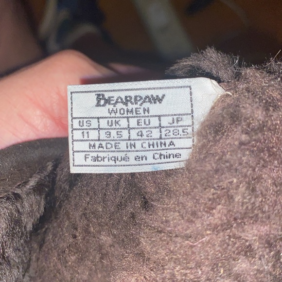 Bear Paw Boots Brown Suede Sheepskin Wool Blend Womens Size 11 - Picture 13 of 14